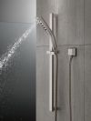 DELTA Universal Showering Components H2OKINETIC 3-Setting Slide Bar Hand Shower — Lumicoat® Stainless