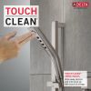 DELTA Universal Showering Components H2OKINETIC 3-Setting Slide Bar Hand Shower — Stainless