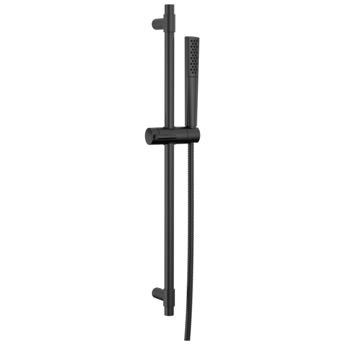 DELTA Universal Showering Components Premium Single-Setting Slide Bar Hand Shower — Matte Black