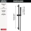 DELTA Universal Showering Components Premium Single-Setting Slide Bar Hand Shower — Matte Black