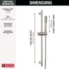 DELTA Universal Showering Components Premium Single-Setting Slide Bar Hand Shower — Lumicoat® Stainless