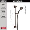 DELTA Universal Showering Components ActivTouch 9-Setting Hand Shower with Traditional Slide Bar / Grab Bar — Venetian Bronze