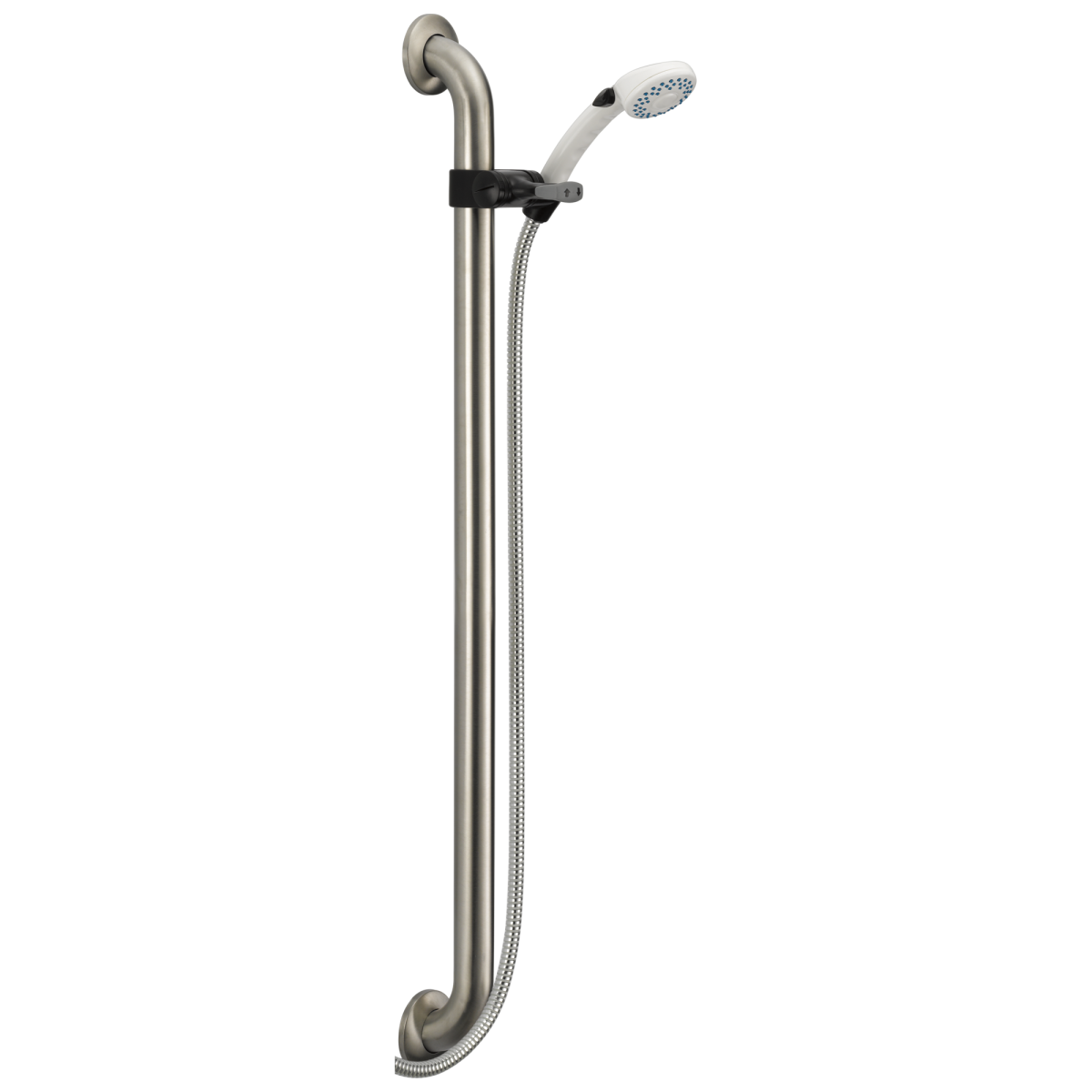 DELTA Universal Showering Components Adjustable Slide Bar / Grab Bar 2-Setting Hand Shower — White