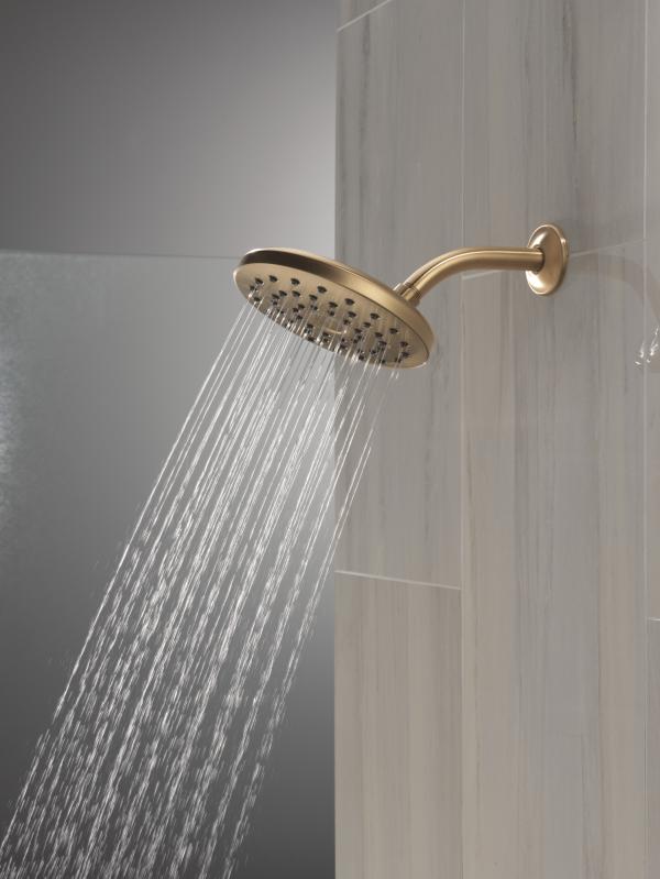 DELTA Universal Showering Components PivotPro Raincan Shower Head — Lumicoat® Champagne Bronze