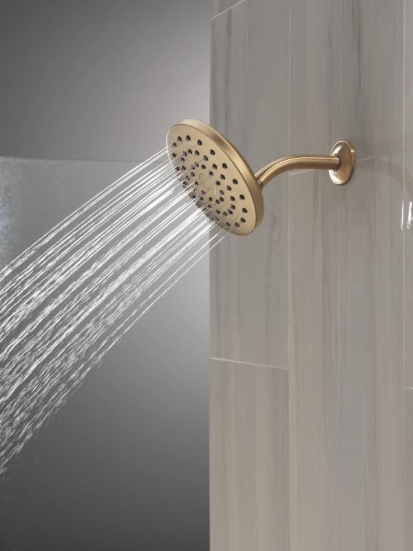 DELTA Universal Showering Components PivotPro Raincan Shower Head — Lumicoat® Champagne Bronze
