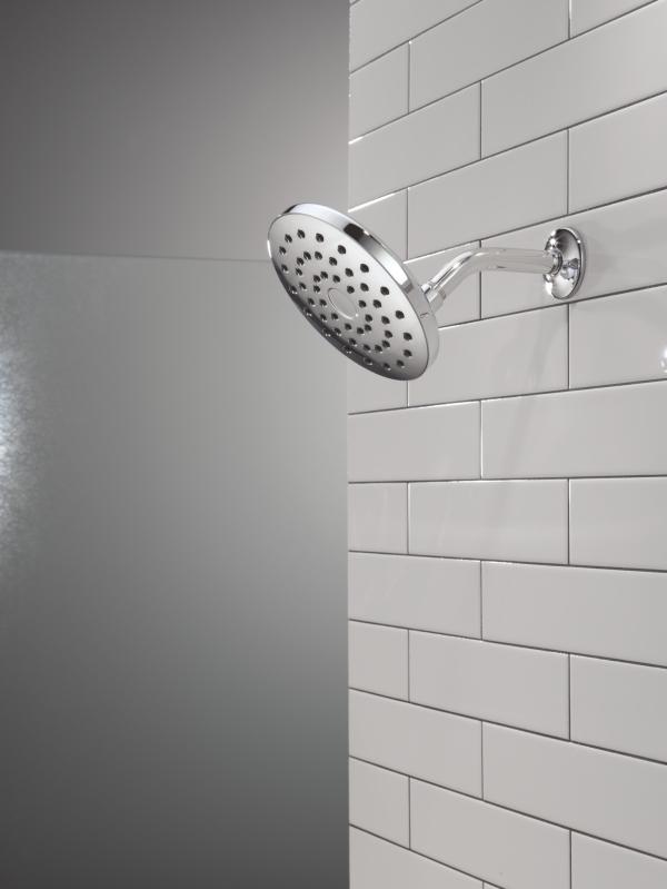 DELTA Universal Showering Components PivotPro Raincan Shower Head — Lumicoat® Chrome