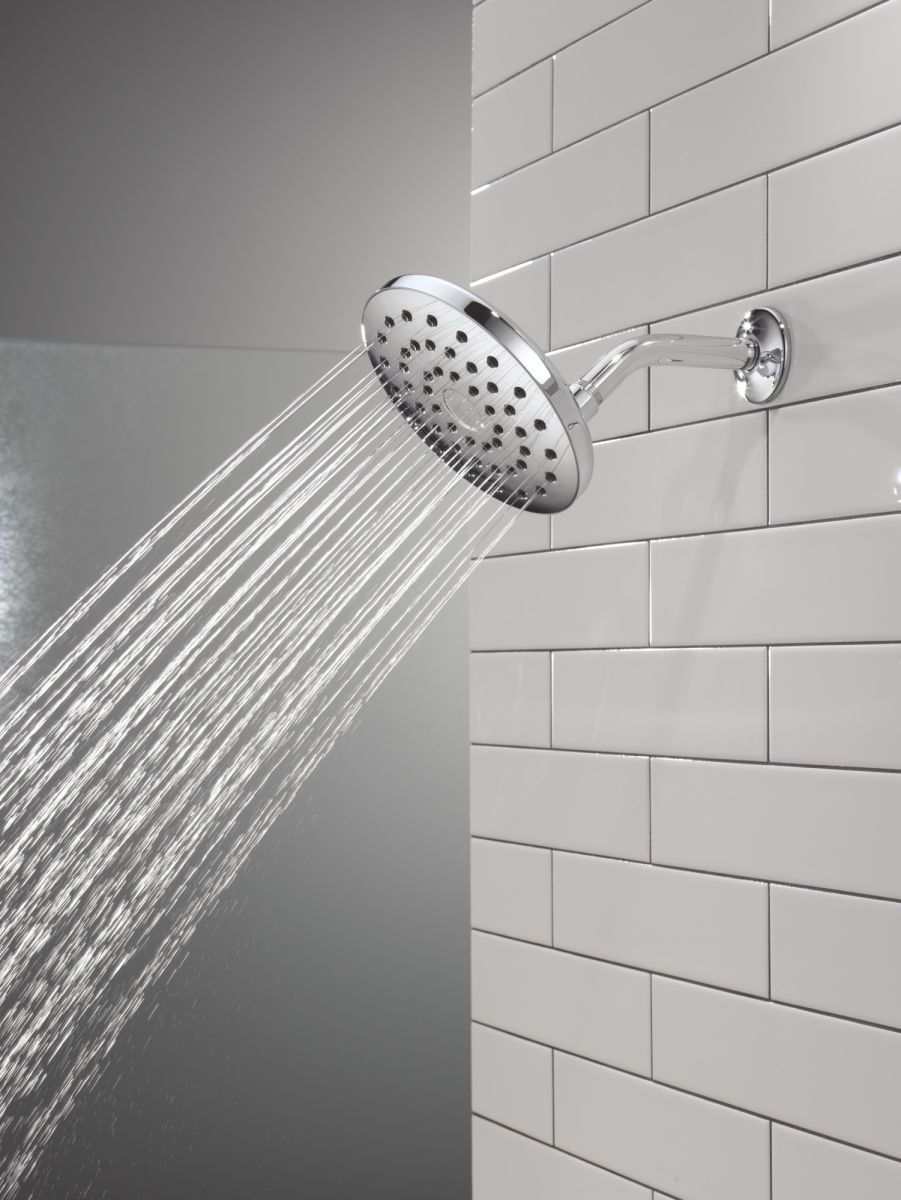 DELTA Universal Showering Components PivotPro Raincan Shower Head — Lumicoat® Chrome