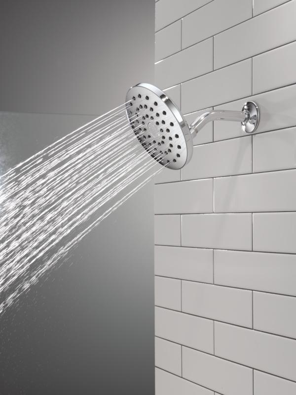 DELTA Universal Showering Components PivotPro Raincan Shower Head — Lumicoat® Chrome