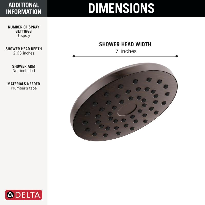 DELTA Universal Showering Components PivotPro Raincan Shower Head — Venetian Bronze