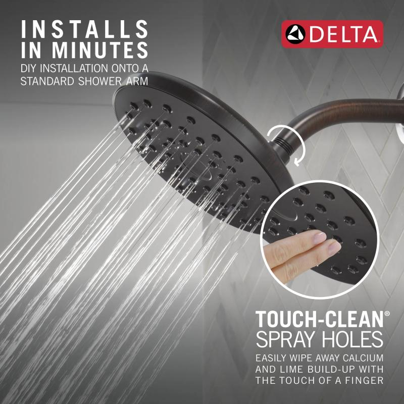 DELTA Universal Showering Components PivotPro Raincan Shower Head — Venetian Bronze
