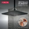 DELTA Universal Showering Components Single-Setting Metal Raincan Shower Head — Matte Black