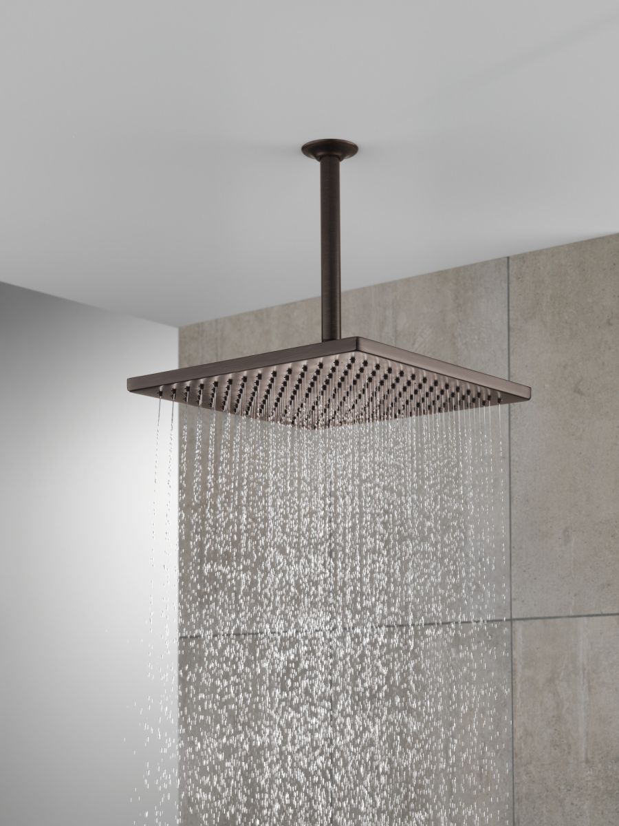 DELTA Universal Showering Components Single-Setting Metal Raincan Shower Head — Venetian Bronze