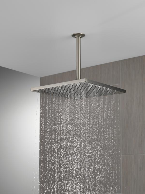 DELTA Universal Showering Components Single-Setting Metal Raincan Shower Head — Stainless