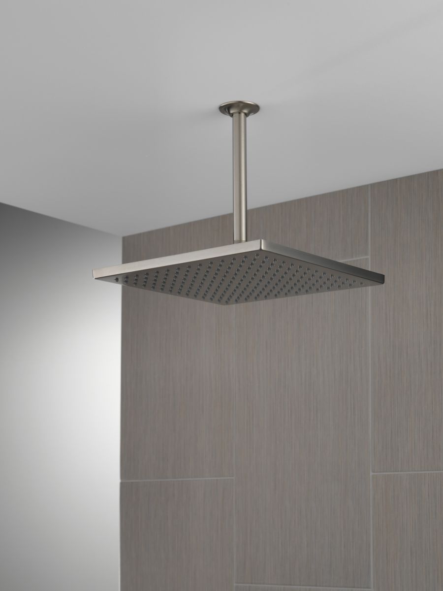 DELTA Universal Showering Components Single-Setting Metal Raincan Shower Head — Stainless