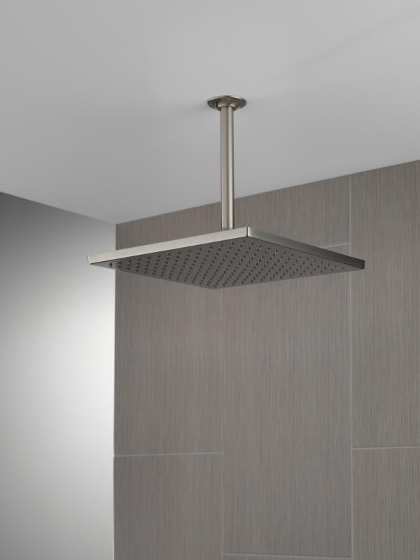 DELTA Universal Showering Components Single-Setting Metal Raincan Shower Head — Stainless