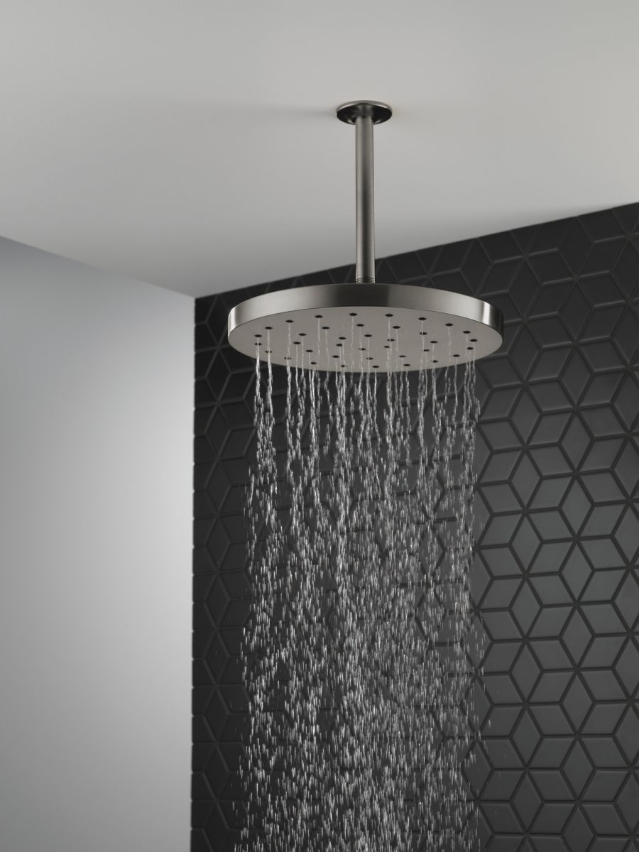 DELTA Universal Showering Components H2Okinetic Single-Setting Shower Head with Ultrasoak — Lumicoat® Black Stainless