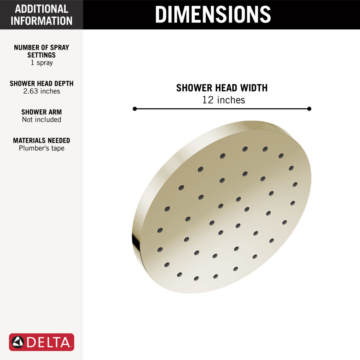 DELTA Universal Showering Components H2Okinetic Single-Setting Shower Head with Ultrasoak — Lumicoat® Polished Nickel