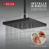 DELTA Universal Showering Components H2Okinetic Single Setting Shower Head with Ultrasoak — Matte Black