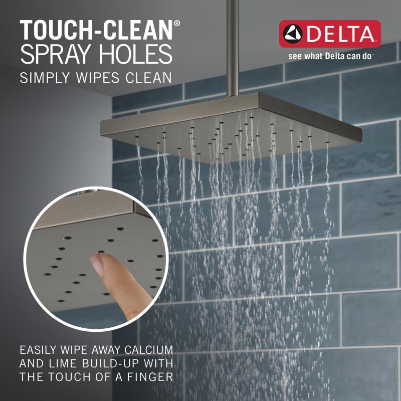 DELTA Universal Showering Components H2Okinetic Single Setting Shower Head with Ultrasoak — Lumicoat® Black Stainless