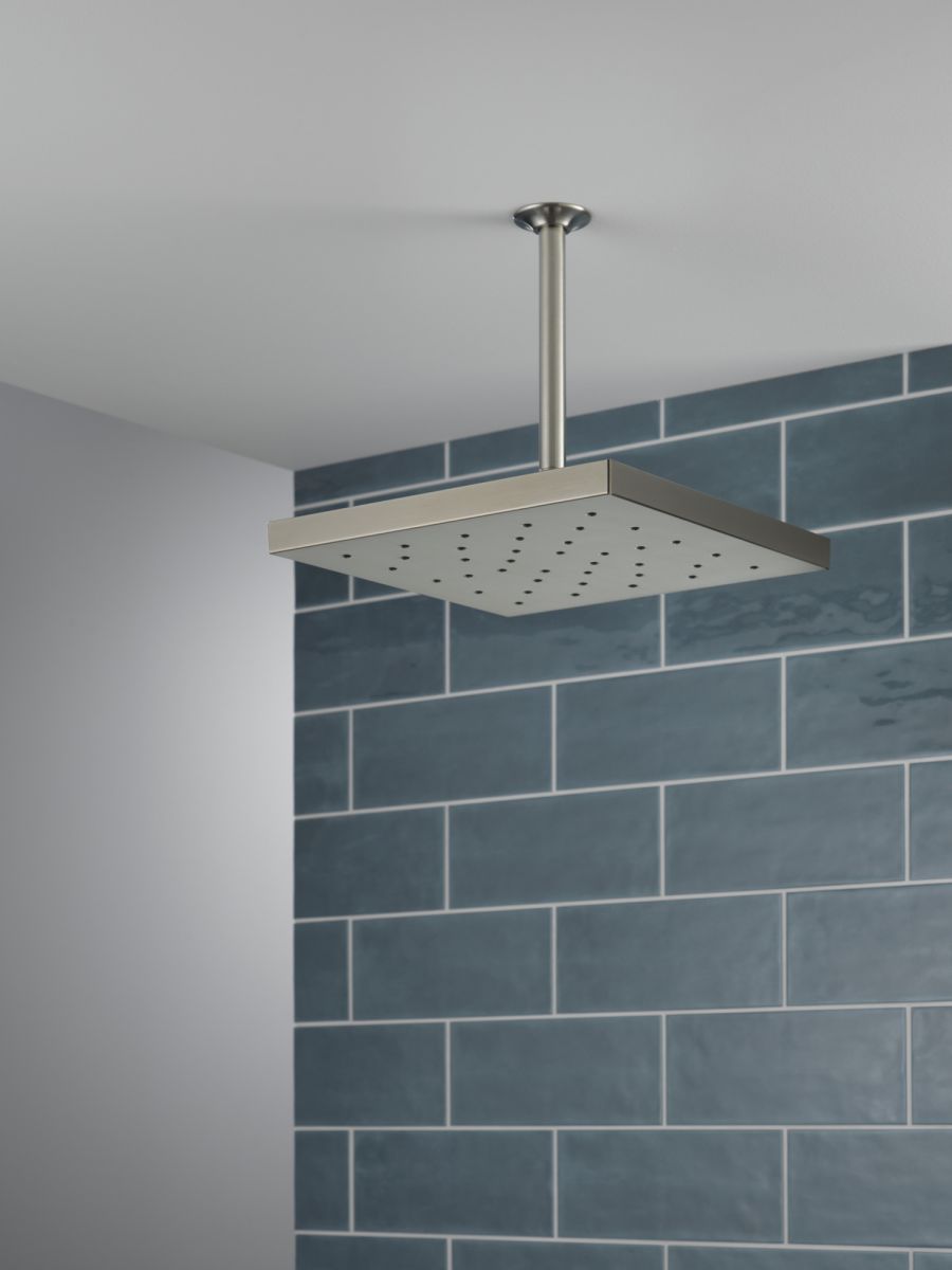 DELTA Universal Showering Components H2Okinetic Single Setting Shower Head with Ultrasoak — Lumicoat® Stainless