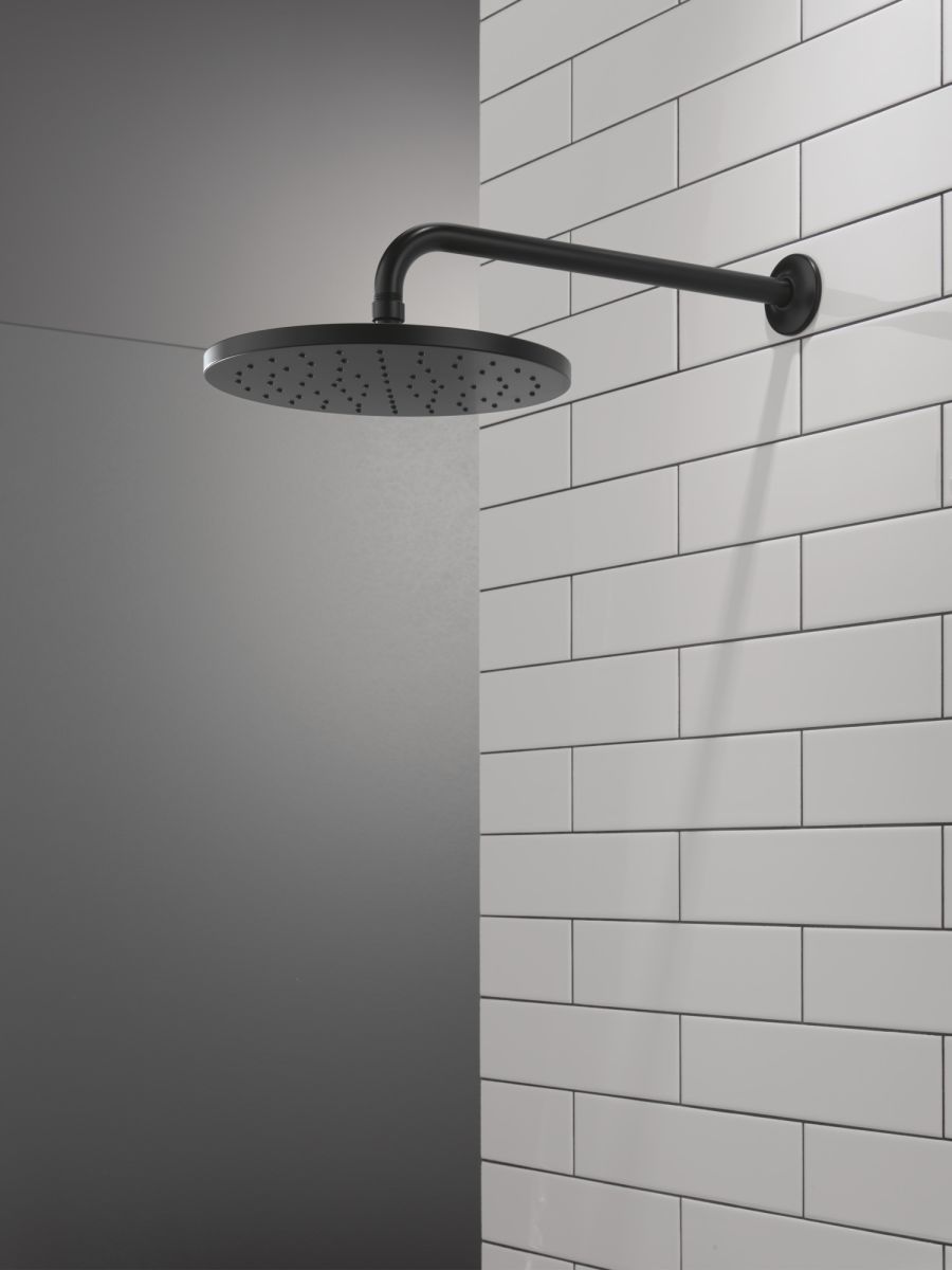 DELTA Universal Showering Components 10" Single-Function Raincan Shower Head — Matte Black