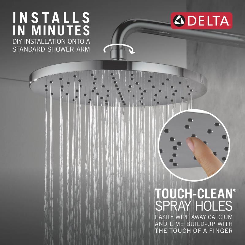 DELTA Universal Showering Components 10" Single-Function Raincan Shower Head — Lumicoat® Chrome
