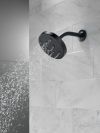 DELTA Universal Showering Components H2OKINETIC Single-Setting Metal Raincan Shower Head — Matte Black