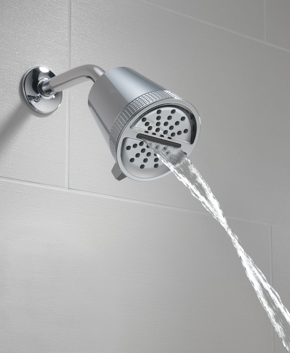 DELTA Universal Showering Components 3-Setting Showerhead — Lumicoat® Chrome