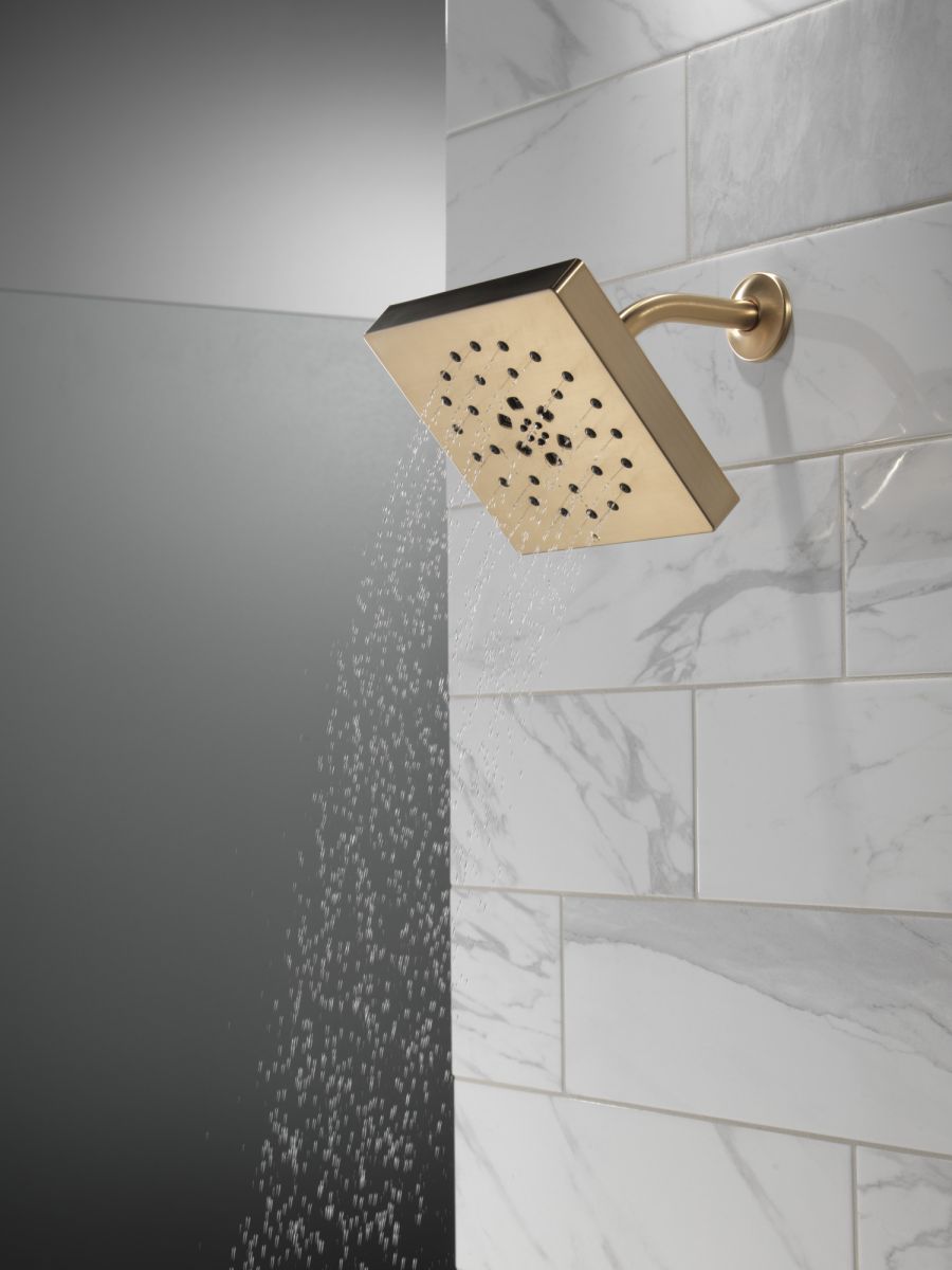 DELTA Universal Showering Components H2Okinetic 4-Setting Shower Head with Ultrasoak — Champagne Bronze