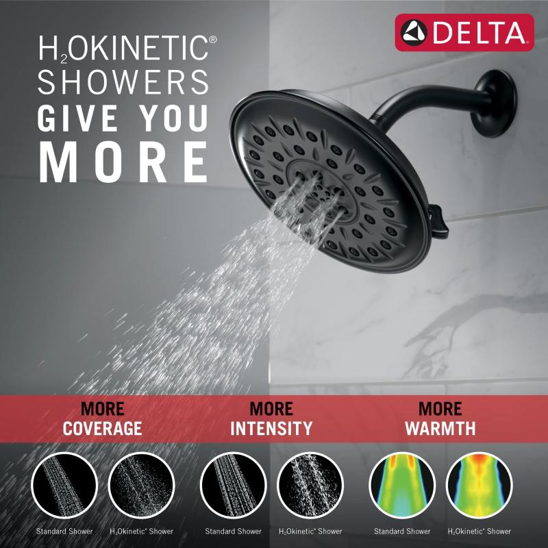 DELTA Universal Showering Components Ultrasoak 4-Setting Shower Head — Matte Black