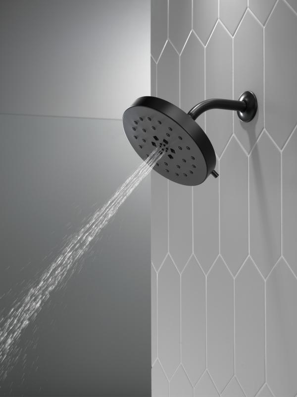 DELTA Universal Showering Components H2Okinetic 4-Setting Shower Head with Ultrasoak — Matte Black
