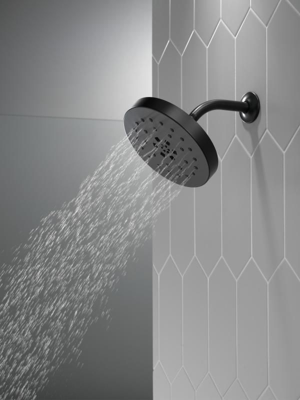 DELTA Universal Showering Components H2Okinetic 4-Setting Shower Head with Ultrasoak — Matte Black
