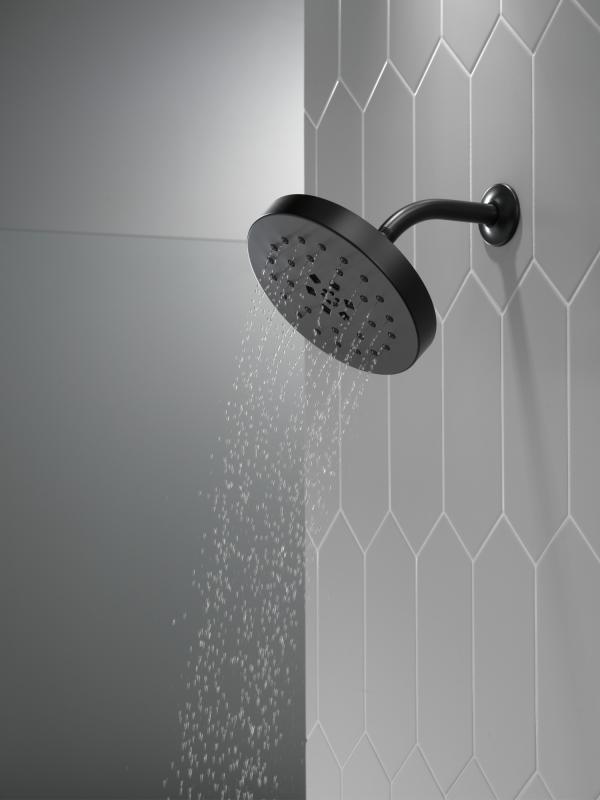 DELTA Universal Showering Components H2Okinetic 4-Setting Shower Head with Ultrasoak — Matte Black