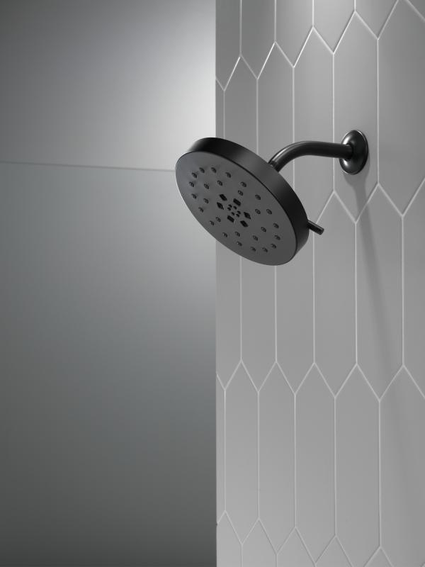 DELTA Universal Showering Components H2Okinetic 4-Setting Shower Head with Ultrasoak — Matte Black