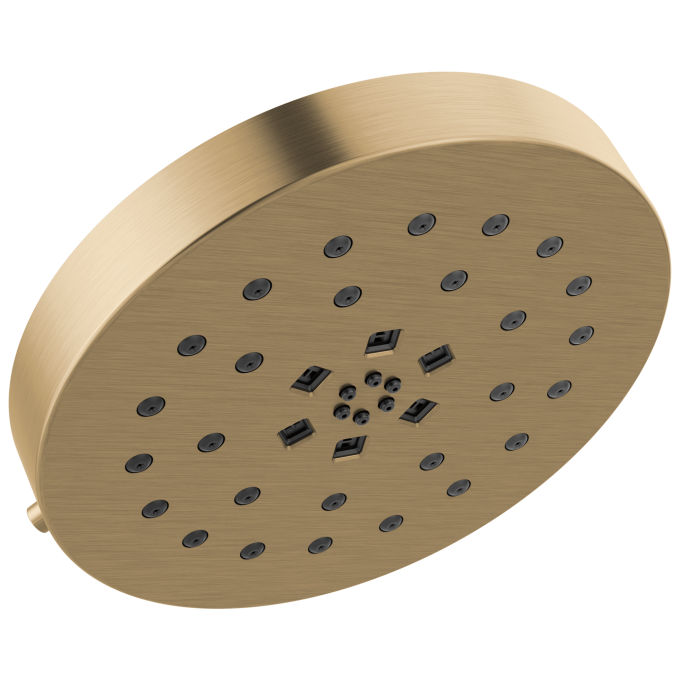 DELTA Universal Showering Components H2Okinetic 4-Setting Shower Head with Ultrasoak — Lumicoat® Champagne Bronze