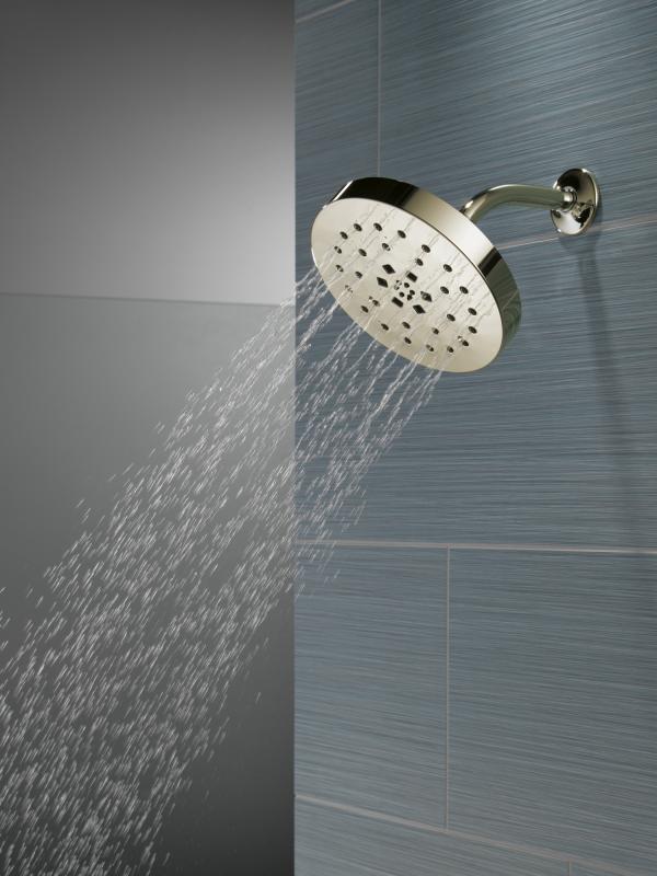 DELTA Universal Showering Components H2Okinetic 4-Setting Shower Head with Ultrasoak — Lumicoat® Polished Nickel