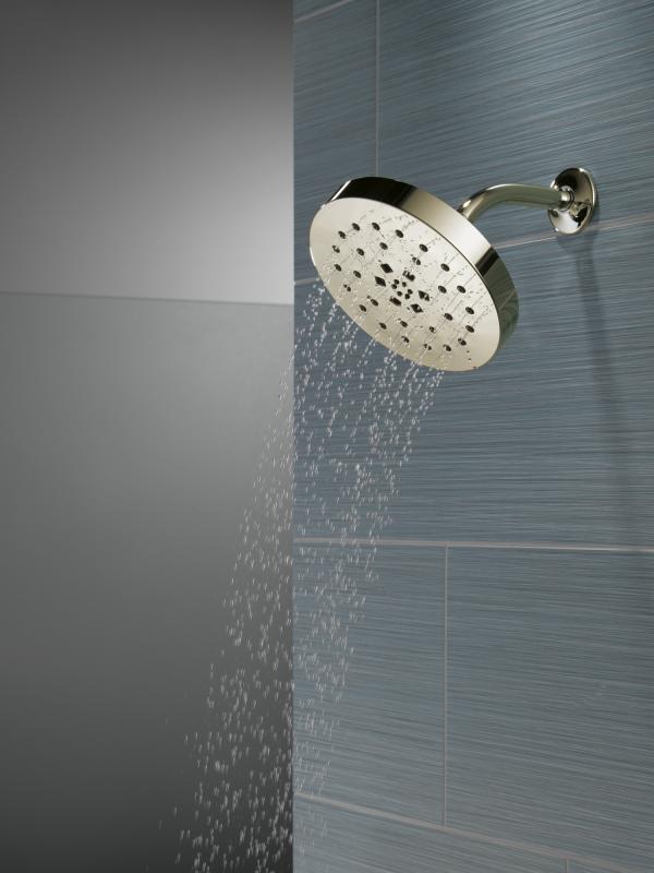 DELTA Universal Showering Components H2Okinetic 4-Setting Shower Head with Ultrasoak — Lumicoat® Polished Nickel