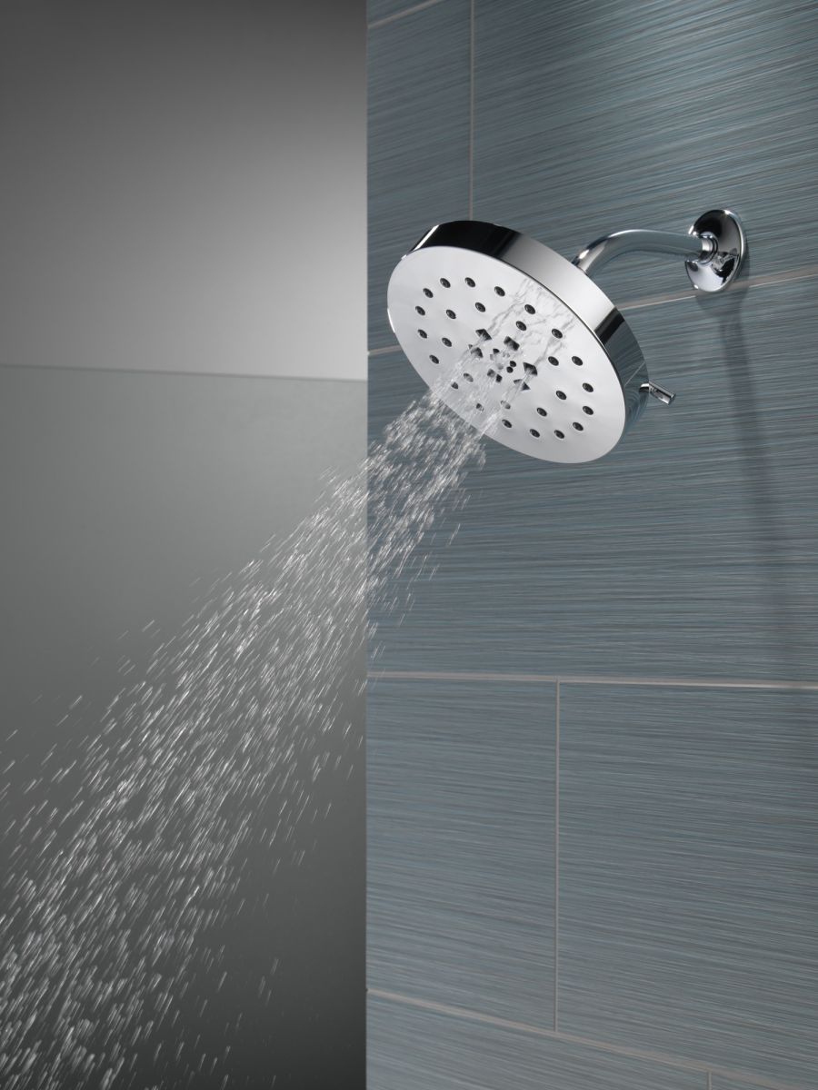 DELTA Universal Showering Components H2Okinetic 4-Setting Shower Head with Ultrasoak — Lumicoat® Chrome
