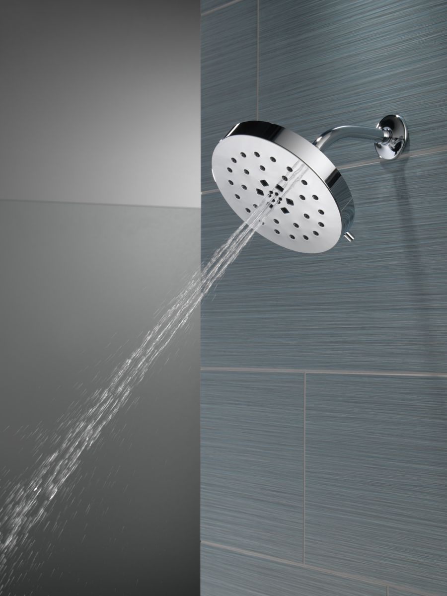 DELTA Universal Showering Components H2Okinetic 4-Setting Shower Head with Ultrasoak — Lumicoat® Chrome