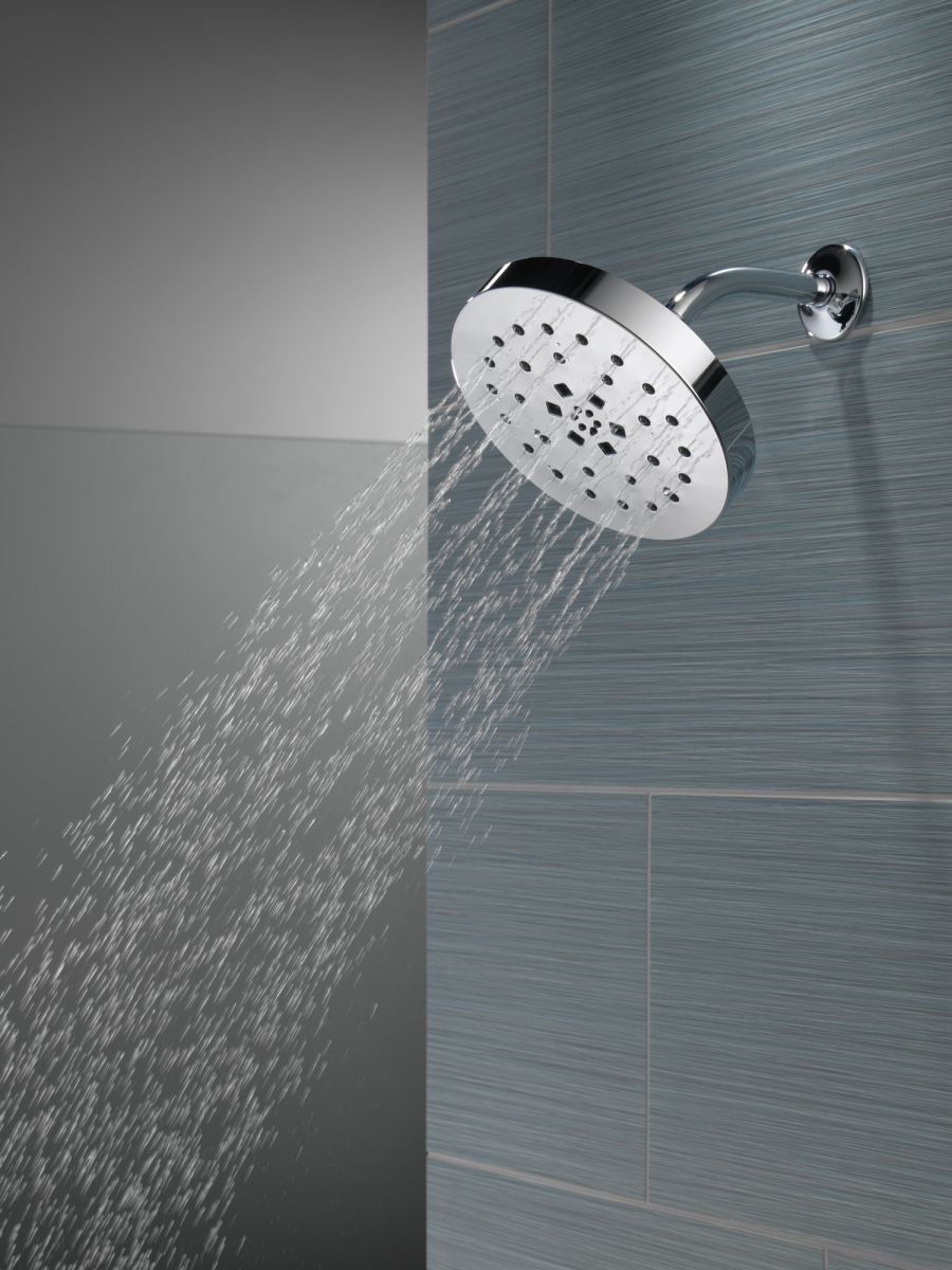DELTA Universal Showering Components H2Okinetic 4-Setting Shower Head with Ultrasoak — Lumicoat® Chrome