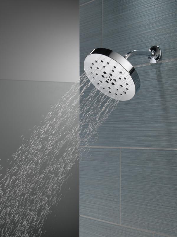 DELTA Universal Showering Components H2Okinetic 4-Setting Shower Head with Ultrasoak — Lumicoat® Chrome