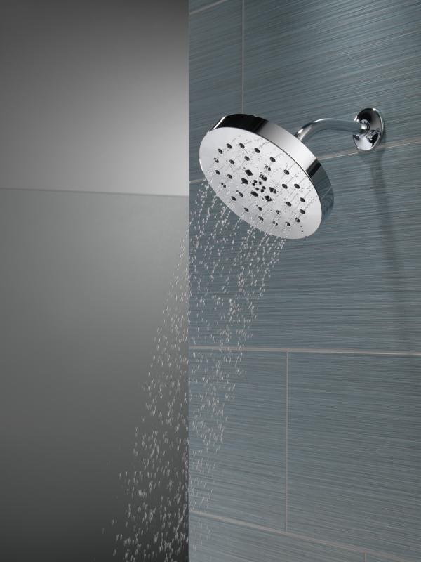 DELTA Universal Showering Components H2Okinetic 4-Setting Shower Head with Ultrasoak — Lumicoat® Chrome
