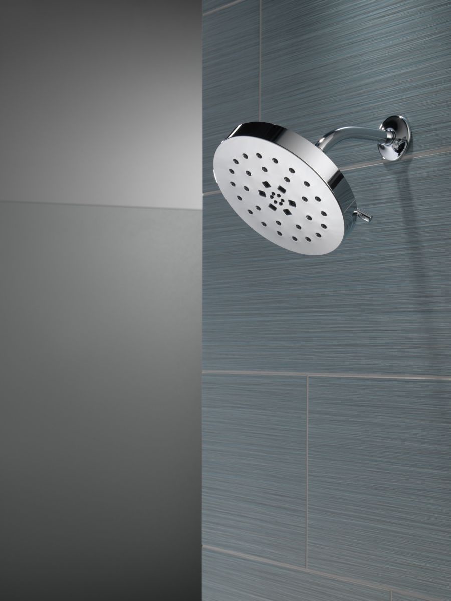 DELTA Universal Showering Components H2Okinetic 4-Setting Shower Head with Ultrasoak — Lumicoat® Chrome
