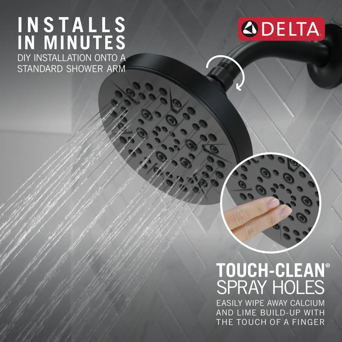 DELTA Universal Showering Components 5-Setting Showerhead — Matte Black