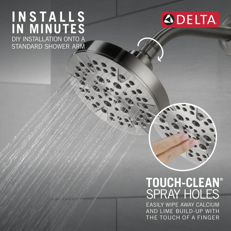 DELTA Universal Showering Components 5-Setting Showerhead — Stainless