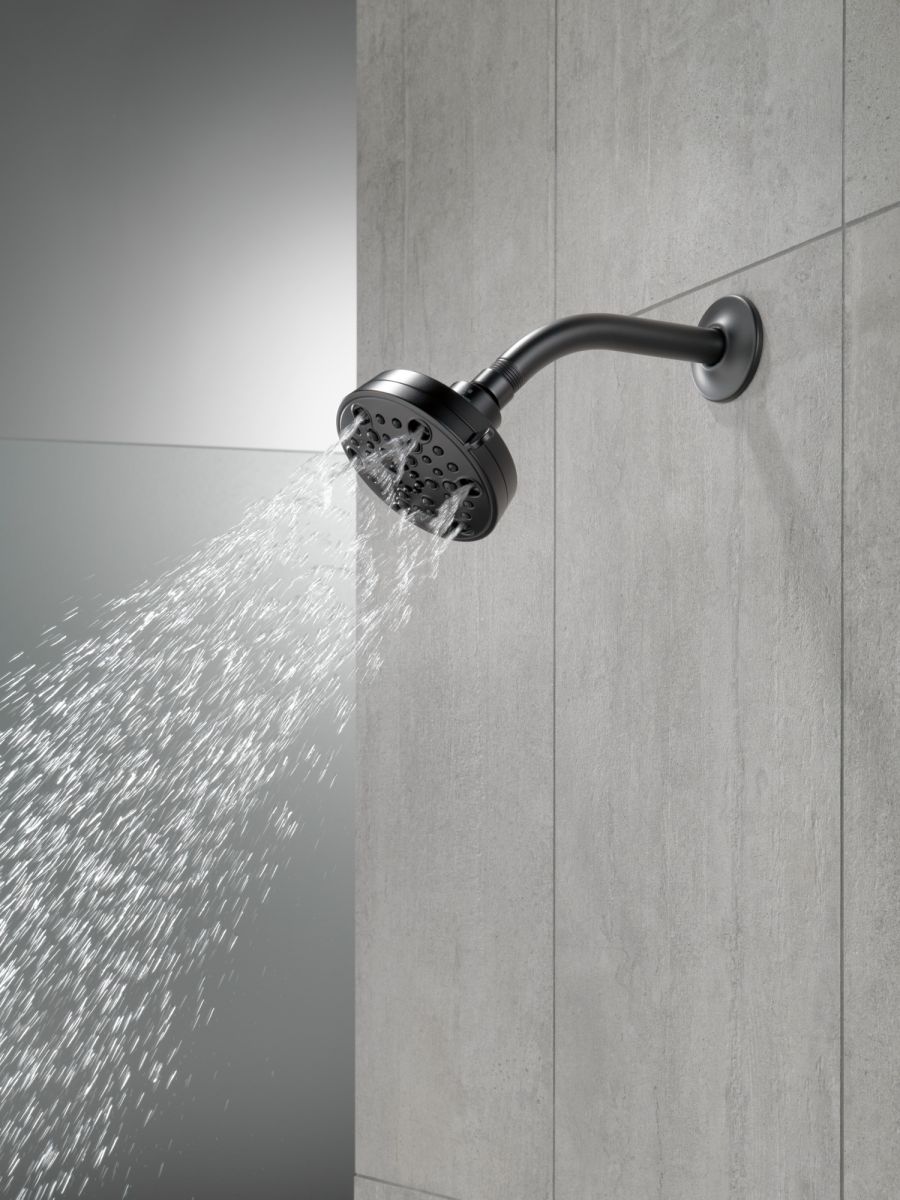 DELTA Universal Showering Components H2OKINETIC 5-Setting Contemporary Shower Head — Matte Black