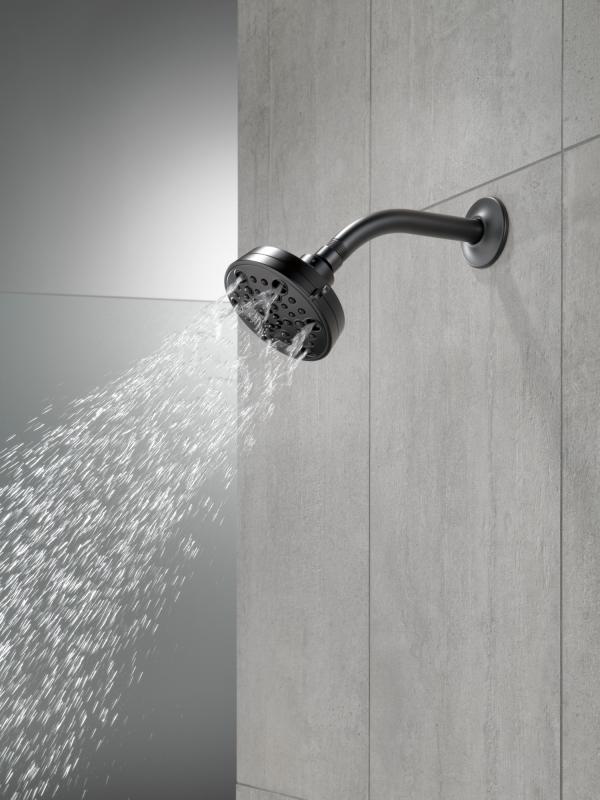 DELTA Universal Showering Components H2OKINETIC 5-Setting Contemporary Shower Head — Matte Black