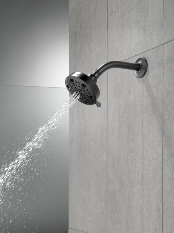 DELTA Universal Showering Components H2OKINETIC 5-Setting Contemporary Shower Head — Matte Black