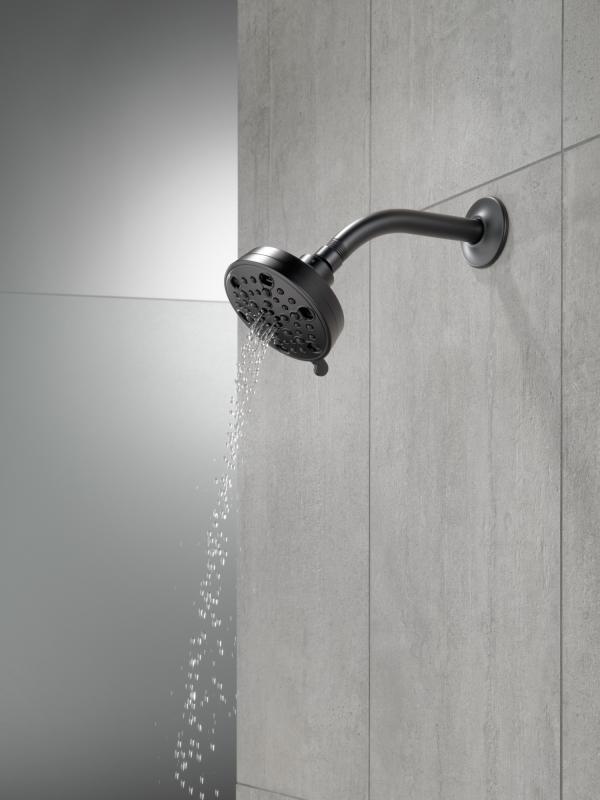 DELTA Universal Showering Components H2OKINETIC 5-Setting Contemporary Shower Head — Matte Black