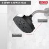 DELTA Universal Showering Components H2OKINETIC 5-Setting  Shower Head — Matte Black
